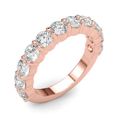 11-Stone Shared Prong Half Eternity Ring in Gold & Platinum