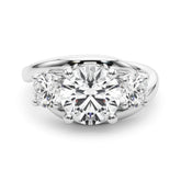 0.50-2.00ct Lab-Grown Round Cut Diamond Three Stone Engagement Ring in 18K Gold