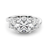 0.50-2.00ct Lab-Grown Round Cut Diamond Three Stone Engagement Ring in 18K Gold