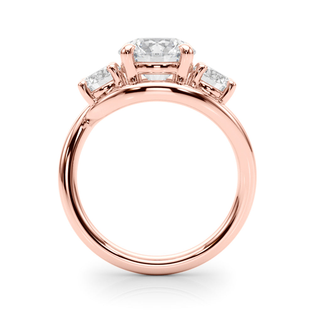 0.50-2.00ct Lab-Grown Round Cut Diamond Three Stone Engagement Ring in 18K Gold