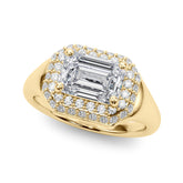 Adored Trellis Emerald Diamond Engagement Ring — 9K/18K Gold & Platinum