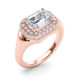 Adored Trellis Emerald Diamond Engagement Ring — 9K/18K Gold & Platinum