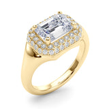 Adored Trellis Emerald Diamond Engagement Ring — 9K/18K Gold & Platinum