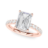 Classic Em Center Emerald Diamond Engagement Ring — 9K/18K Gold & Platinum
