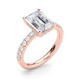 Classic Em Center Emerald Diamond Engagement Ring — 9K/18K Gold & Platinum