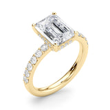 Classic Em Center Emerald Diamond Engagement Ring — 9K/18K Gold & Platinum