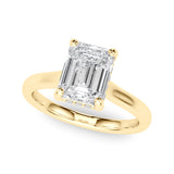 Vintage-Inspired Sidestone Emerald Diamond Engagement Ring — 9K/18K Gold & Platinum