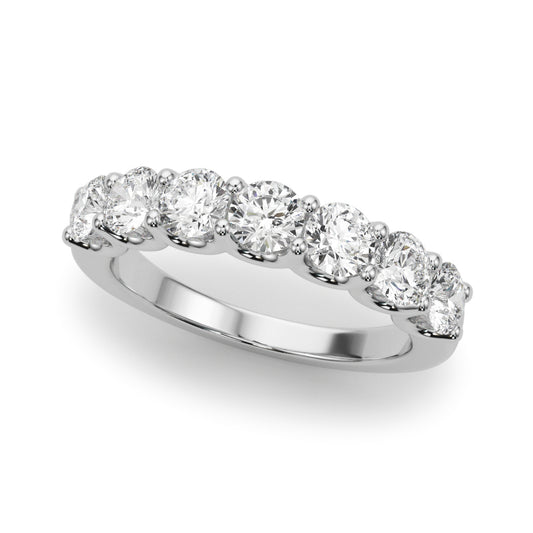 Lab Grown Round Diamond 7 Stone U Prong Set Diamond Ring D Color VVS Clarity