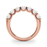 Lab Grown Round Diamond 7 Stone U Prong Set Diamond Ring D Color VVS Clarity