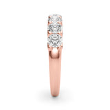 Lab Grown Round Diamond 7 Stone U Prong Set Diamond Ring D Color VVS Clarity