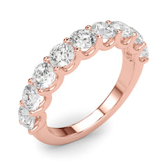 U-Prong Half Eternity Ring in Gold & Platinum