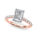 Luxe Halo Emerald Diamond Engagement Ring — 9K/18K Gold & Platinum
