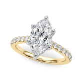 Signature Halo Marquise Diamond Engagement Ring — 9K/18K Gold & Platinum