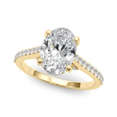 Heirloom Center Oval Diamond Engagement Ring — 9K/18K Gold & Platinum