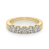 Lab-Grown Round Diamond Shared U Prong 5-Stone Diamond Ring, DE Color VVS Clarity
