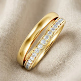 Duo Curve Stacking Lab Diamond Ring 0.26ct in 18K Gold Vermeil