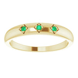 Round Emerald Stackable Ring in Gold