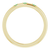 Round Emerald Stackable Ring in Gold