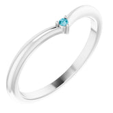 Round London Blue Topaz Stackable Ring in White Gold