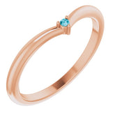 Round London Blue Topaz Stackable Ring in Rose Gold