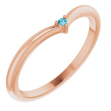 Round London Blue Topaz Stackable Ring in Rose Gold