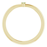 Round Green Tourmaline Stackable Ring in Yellow Gold