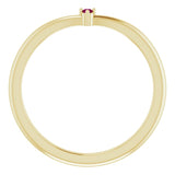 Round Rhodolite Garnet Stackable Ring in Gold