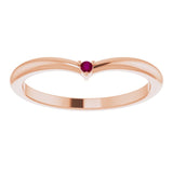 Round Rhodolite Garnet Stackable Ring in Rose Gold