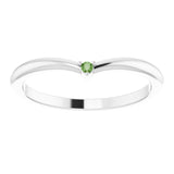 Round Green Tourmaline Stackable Ring in Gold and Platinum