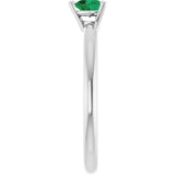 Heart Lab-Grown Emerald Symbols Ring in White Gold