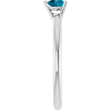 Heart London Blue Topaz Symbols Ring in Platinum