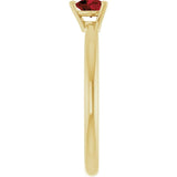 Heart Mozambique Garnet Symbols Ring in Yellow Gold