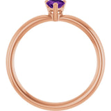 Heart Amethyst Symbols Ring in Gold and Platinum
