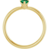 Heart Lab-Grown Emerald Symbols Ring in Yellow Gold