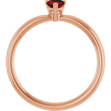 Heart Mozambique Garnet Symbols Ring in Rose Gold