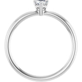 Heart White Sapphire Symbols Ring in Platinum