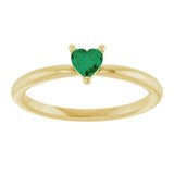 Heart Lab-Grown Emerald Symbols Ring in Yellow Gold