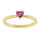 Heart Pink Tourmaline Symbols Ring in Yellow Gold