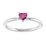 Heart Pink Tourmaline Symbols Ring in Gold and Platinum