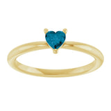 Heart London Blue Topaz Symbols Ring in Yellow Gold