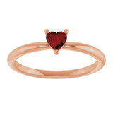 Heart Mozambique Garnet Symbols Ring in Rose Gold