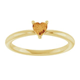 Heart Citrine Symbols Ring in Gold