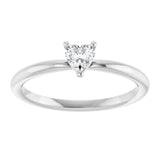 Heart White Sapphire Symbols Ring in Platinum