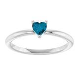Heart London Blue Topaz Symbols Ring in Platinum