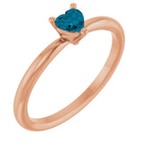 Heart London Blue Topaz Symbols Ring in Rose Gold