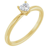 Heart White Sapphire Symbols Ring in Gold