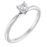 Heart White Sapphire Symbols Ring in Platinum