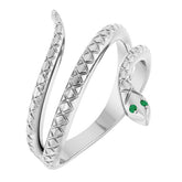 Round Emerald Symbols Ring in Gold and Platinum