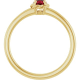 Round Ruby Solitaire Ring in Gold and Platinum