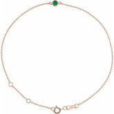 1-Stone Lab-Grown Emerald & Round Bezel-Set Link Bracelet In Set